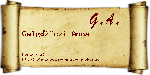 Galgóczi Anna névjegykártya